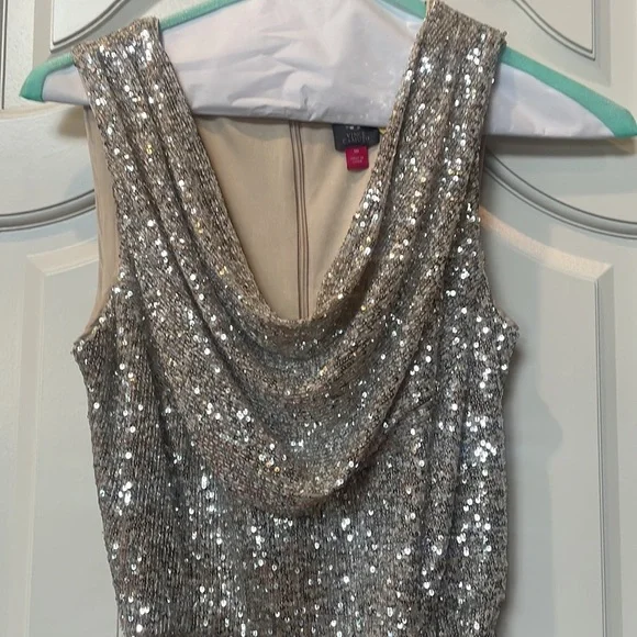 Vince Camuto Silver Sequin Jumpsuit - Picture 7 of 7